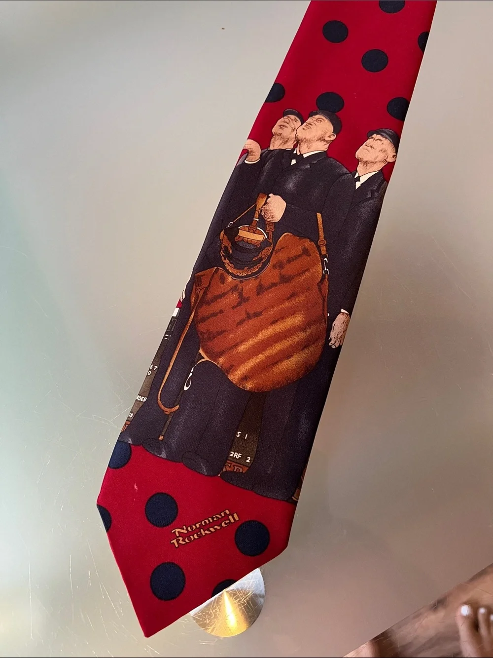 1990s Norman Rockwell Tie Saturday Evening Post Three Umpires